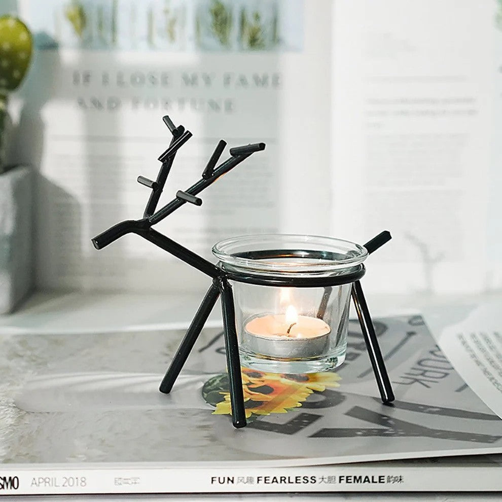 Wrought Iron Fawn Candle Holder for Elegant Home Decor and Ambiance My Store