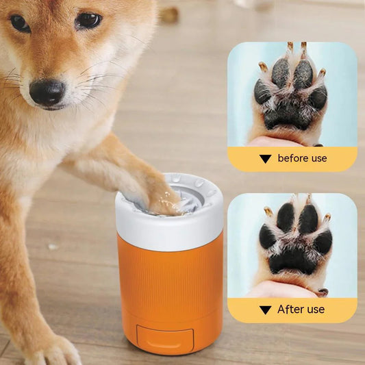 Pet foot washing cup, semi-automatic, easy cleaning, hygiene supplies solution.